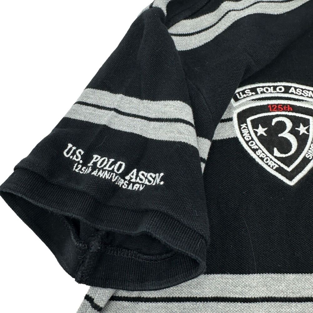 US POLO ASSN Rare 125th Anniversary Polo Shirt Patch Slim Fit Size Medium - Picture 7 of 10